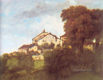  Houses Art - The Houses of the Chateau DOrnans Realist painter Gustave Courbet
